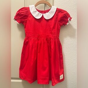 Red Dress with White Peter Pan Collar